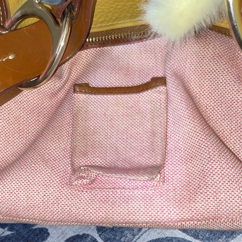 Dooney & Bourke Yellow Leather Shoulder Bag only - Picture 5 of 6